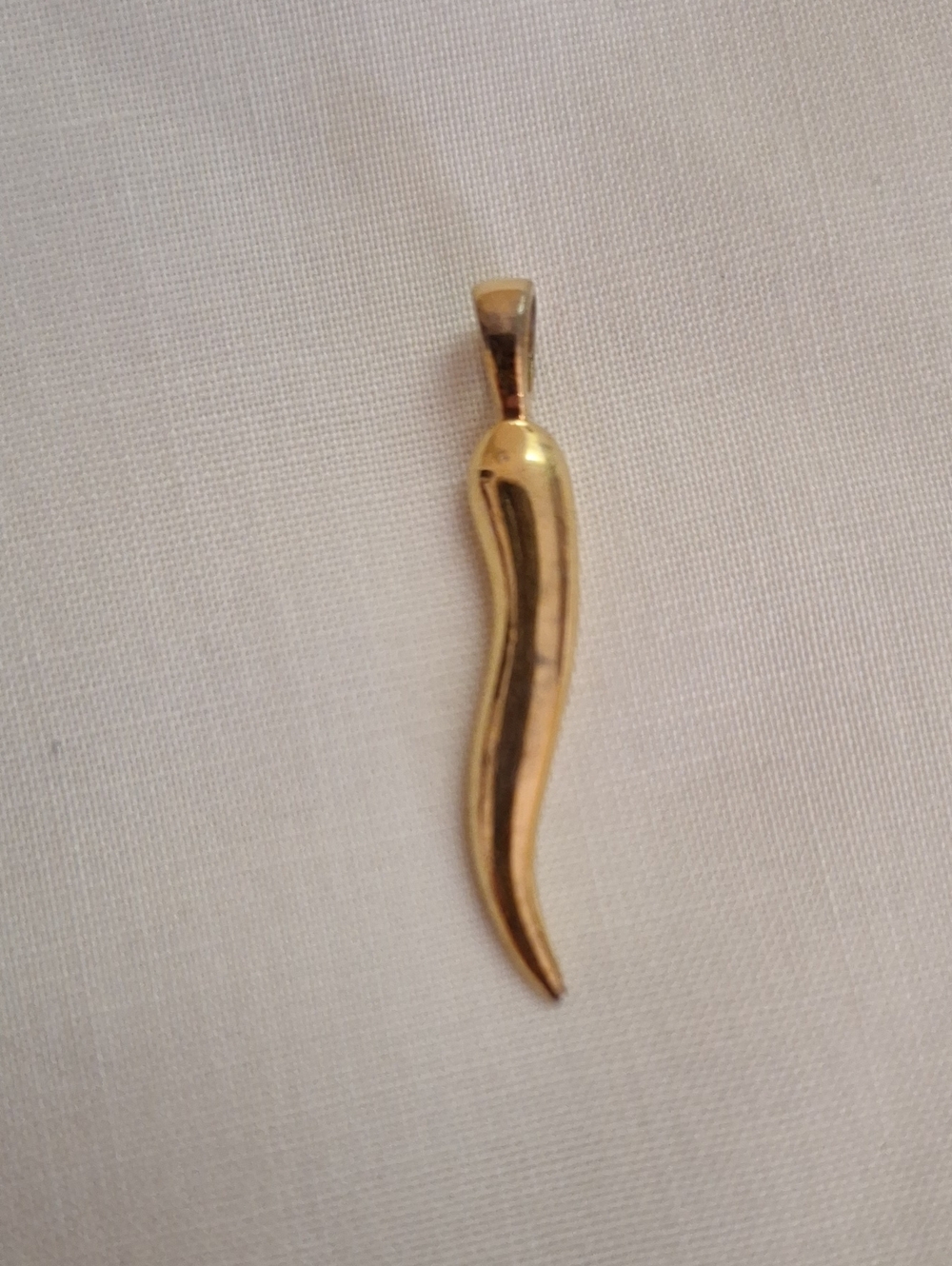 Gold-tone Curved Horn Pendant Necklace Charm